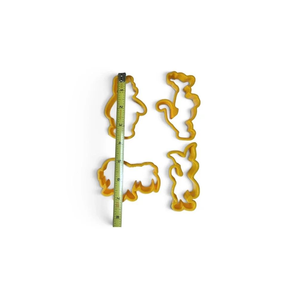 Disney Winnie the Pooh Tigger Eeyore Piglet Yellow Plastic Cookie Cutter Set 4pc